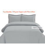 Tektrum Duvet Cover Set 3 Piece 3pc - Super Soft/Durable Fabric  - Grey,... - $38.77 CAD