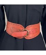 Lucky Penny Western Boho Chic Wide Waist Brown Leather Belt Size Small - $38.70