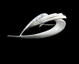 SWISH Vintage PIN Brushed Silvertone BROOCH Swirl Costume Jewelry Unsigned - $12.99