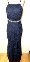 Long blue fancy dress size small - $24.75