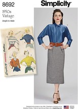 Simplicity Sewing Pattern 8692 H0229 Misses Blouse Dickey Size 6-14 - $8.96