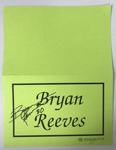 Bryant Reeves Signed Autographed Boys &amp; Girls Club Dinner Name Card - £11.72 GBP