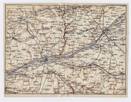 1919 Original Antique Map Of Vicinity Of Tours Blois / Loire / France - £16.79 GBP