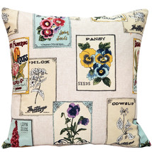 Vintage Seed Packet 20x20 Throw Pillow, Complete with Pillow Insert - £33.42 GBP