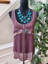 Mossimo Supply Co Sheer Purple Teal Scoop Neck Sleeveless Tunic Top Blouse XL. - £18.09 GBP