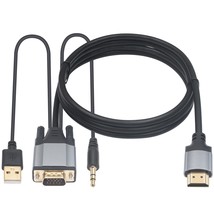 Vga To Hdmi Connector Cable 5Ft, Vga To Hdmi Cable, Gold Plated 1080P Active Vga - £24.34 GBP