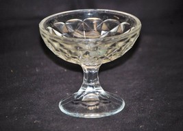Old Vintage Clear Champagne Sherbet Glass Long Stem w Diamond Pattern MCM - £7.00 GBP