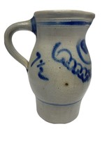 Antique Salt Glazed German Westerwalder Stoneware Pottery Pitcher 7 1/2  19c - £119.56 GBP