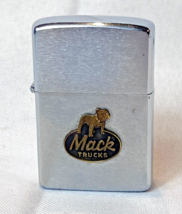 1983 Zippo Lighter Mack Trucks British Bulldog Tradmark Emblem Brushed Chrome - $69.25