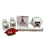 Arkansas Razorbacks Collectible Lot Piggy Bank Salt Pepper Shakers UA Boar - €24,55 EUR