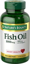 Nature&#39;s Bounty Fish Oil, Dietary Supplement, Omega 3, Supports Heart Health, 10 - £43.85 GBP