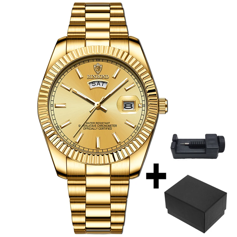 2024 New Hot Sale Watch Men   Day Date Wristwatch Fashion Waterproof Stainless S - £97.82 GBP
