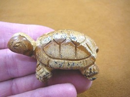 (Y-TUR-LAO-736) Tan brown TURTLE tortoise carving FIGURINE gemstone turtles - £14.13 GBP