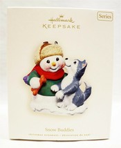 VINTAGE 2007 Hallmark Keepsake Christmas Ornament Snow Buddies Husky Snowman - £15.77 GBP