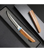 Japanese mini katana knife Fixed Blade  hunting Bushcraft outdoor  Wood ... - £40.89 GBP