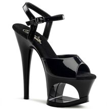 SALE PLEASER Sexy Black Shoes Cutout Platform 7&quot; High Stripper Heels 6 - €33,66 EUR