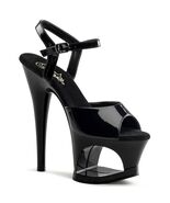 SALE PLEASER Sexy Black Shoes Cutout Platform 7&quot; High Stripper Heels 6 - €33,46 EUR