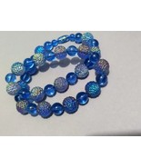 Blue/Lavender Beaded Necklace - £12.21 GBP