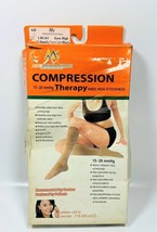 Compression Therapy Knee High Stockings 15-20 mmHg Closed Toe - Black Large - £14.42 GBP