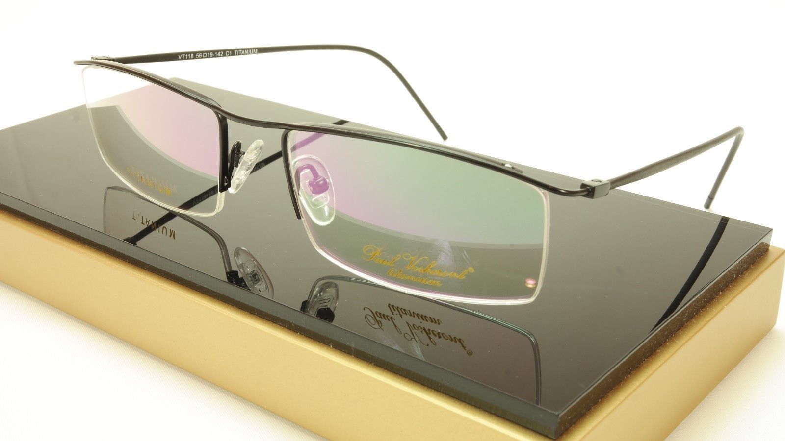 Authentic Paul Vosheront VT118 C1 Titanium Black Eyeglasses Frame Italy Made - $220.00