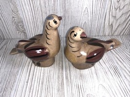 Handpainted birds salt and pepper shakers California Made Earth Toned - $7.92