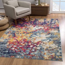 HomeRoots 393125 7 x 10 ft. Multi Colored Abstract Painting Area Rug - £157.28 GBP