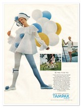 Tampax Tampons Period Care Woman in Clown Costume Vintage 1968 Print Mag... - $9.70