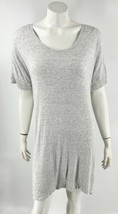 Soma T Shirt Dress Size Light Gray Heather Ribbed Hi Lo Hem Short Sleeve Womens - £23.37 GBP