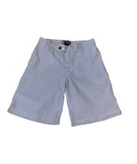 Chaps Blue White Stripes Seersucker Long Shorts Girls Size 10 Cotton 100... - $9.93