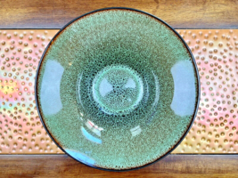 Gorgeous! Gabbay Large Infused Wasabi Bowl Green Brown Black Speckled ~11 Inches - £40.72 GBP