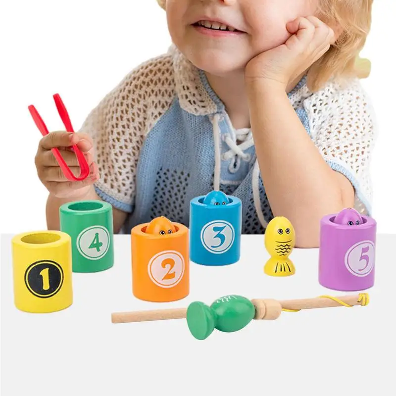 Wooden Fishing Toy Wooden Montessori Education Toys Wooden Magnetic Fishing Game - £13.27 GBP+