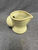 Vintage Hand Thrown Stoneware Art Pottery Studio Pitcher w/Spout -ball Handle - £10.16 GBP