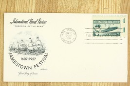 US Postal History Cover FDC 1957 Jamestown Festival USS Saratoga Ship Ca... - $12.81