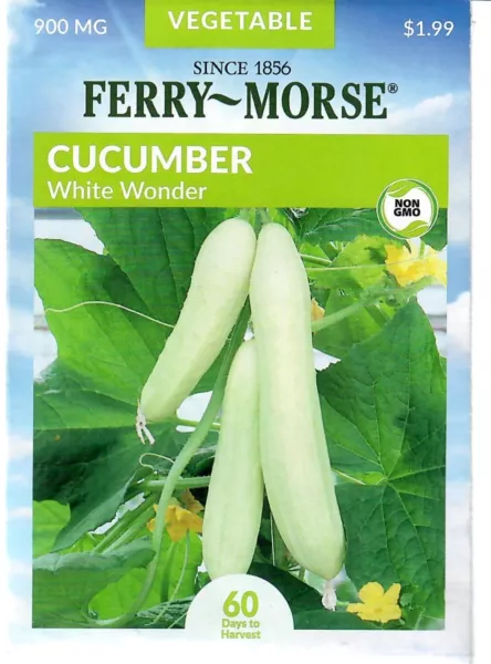 Cucumber White Wonder Vegetable Seeds Non Gmo Ferry Morse 12/24 Fresh New - $8.50