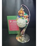 1999 Slavic Treasures Roll Away Bears Glass Christmas Ornament 99-036A w... - $725.50 MXN
