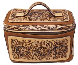 Unisex Western Tooled Leather Cosmetic Dopp Kit Toiletry Bag 18RTT10 - £69.32 GBP