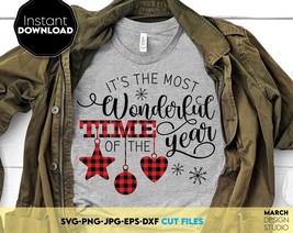 Christmas SVG | Its The Most Wonderful Time Of The Year SVG | Buffalo Plaid SVG  - £2.36 GBP