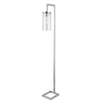 67&quot; Nickel Reading Floor Lamp With Clear Seeded Glass Drum Shade - $223.69