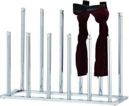 Mygift Modern Chrome Plated Metal 6 Pair Tall Boot Rack Display, Made In... - £34.33 GBP