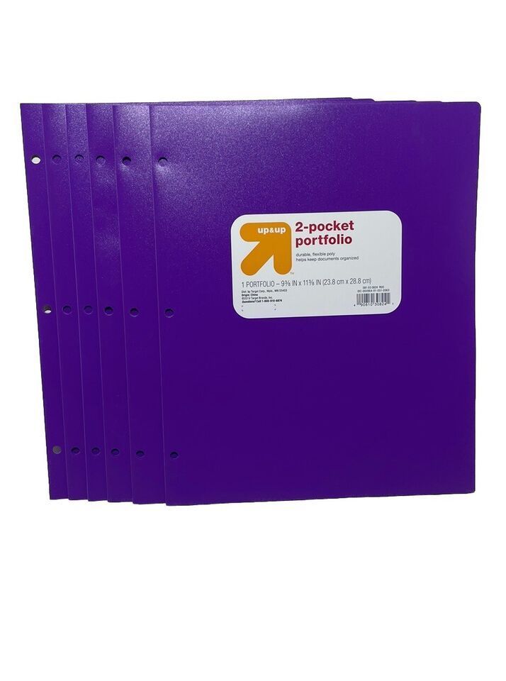 Set Of 6 Folders - Up&amp;Up Purple Folder for School, Office, College - $5.00