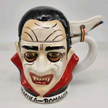 VTG Dracula Vampire Coffee Mug Transilvania Transylvania Romania  Hand P... - $28.98