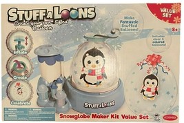 Stuffaloons Snowglobe Maker Kit Value Set Penguin &amp; Polar Bear Balloon C... - £13.82 GBP