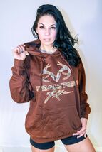 New RealTree Xtra Camouflage Logo Dark Brown Mill Tex Large Pullover Hoodie - $19.00