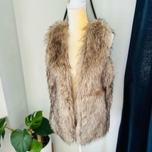 Escalier Vest Women&#39;s Faux Fur Vest Jacket Size Small, Khaki/Brown New W... - $49.00