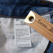 Hengsheng Women's Blue Cotton Blend Front Button & Slit Denim Skirt Size Medium image 4