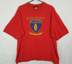 Vtg ESPN Zone Bristol Football University Red T Shirt Sz XXL 2XL USA Made - £18.72 GBP