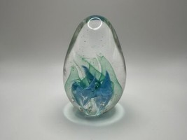 Vintage Blown Glass Paperweight Signed Aves 1997 3.25” - £22.61 GBP