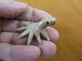(Y-OCT-8) baby tan OCTOPUS carving SOAPSTONE stone PERU FIGURINE love oc... - $8.99