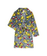 Pokemon Pikachu Boy&#39;s Print Soft Plush Fleece Bathrobe in Gray, Size 8 - $637.91 MXN