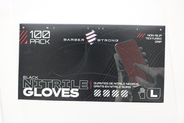 Barber Strong Black Nitrile Gloves Non-Slip, Textured Grip  Large - 100 PK - £17.40 GBP